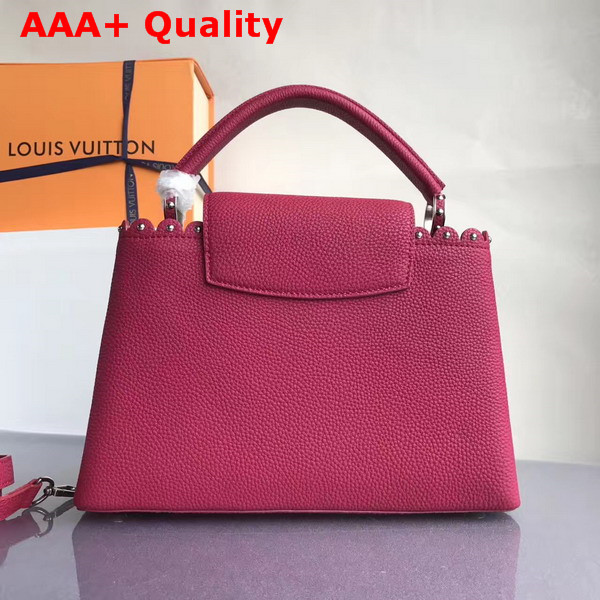 Louis Vuitton Capucines PM with Lace Croquets Groseille Grained Calfskin Replica