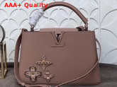 Louis Vuitton Capucines PM with Leather Flowers in Pink Replica