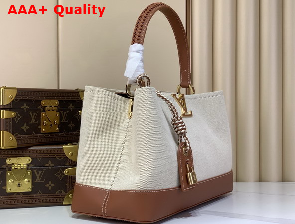 Louis Vuitton Capucines Weekender Tan Canvas and Cowhide Leather M28439 Replica