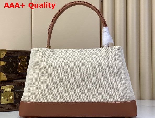Louis Vuitton Capucines Weekender Tan Canvas and Cowhide Leather M28439 Replica