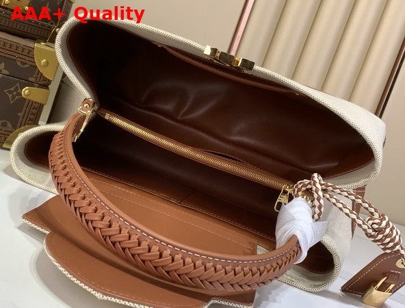 Louis Vuitton Capucines Weekender Tan Canvas and Cowhide Leather M28439 Replica