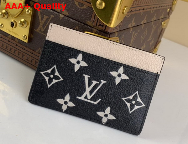 Louis Vuitton Card Holder Combines Three Different Colors of Monogram Empreinte Leather Black White Pink M81282 Replica