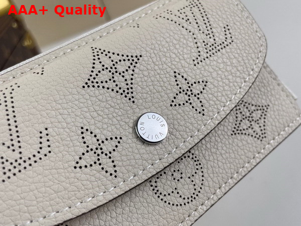 Louis Vuitton Card Holder Recto Verso in Cream Mahina Perforated Calf Leather Replica