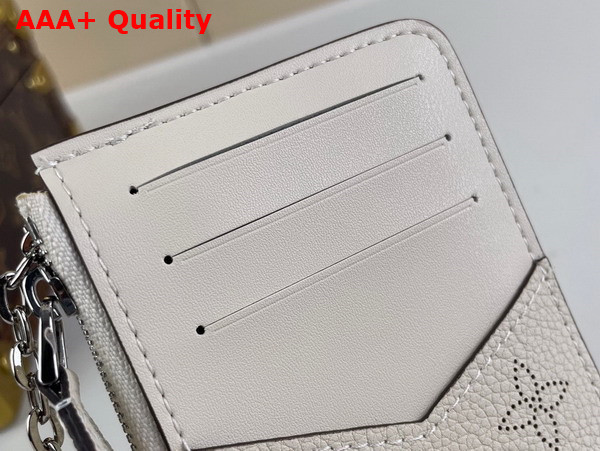 Louis Vuitton Card Holder Recto Verso in Cream Mahina Perforated Calf Leather Replica