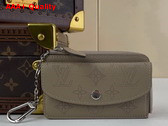 Louis Vuitton Card Holder Recto Verso in Galet Gray Mahina Perforated Calf Leather M81287 Replica