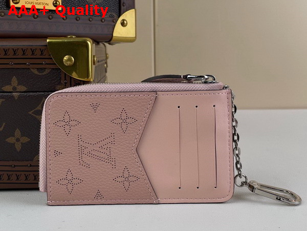 Louis Vuitton Card Holder Recto Verso in Rose Ballerine Pink Mahina Perforated Calf Leather Replica