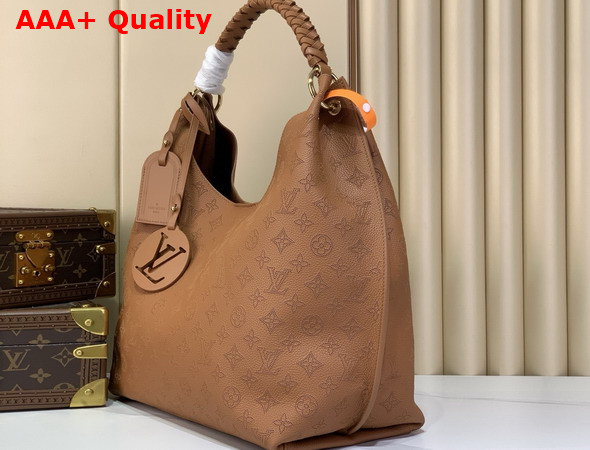 Louis Vuitton Carmel Handbag in Cognac Perforated Mahina Calfskin Leather M27446 Replica