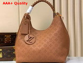 Louis Vuitton Carmel Handbag in Cognac Perforated Mahina Calfskin Leather M27446 Replica