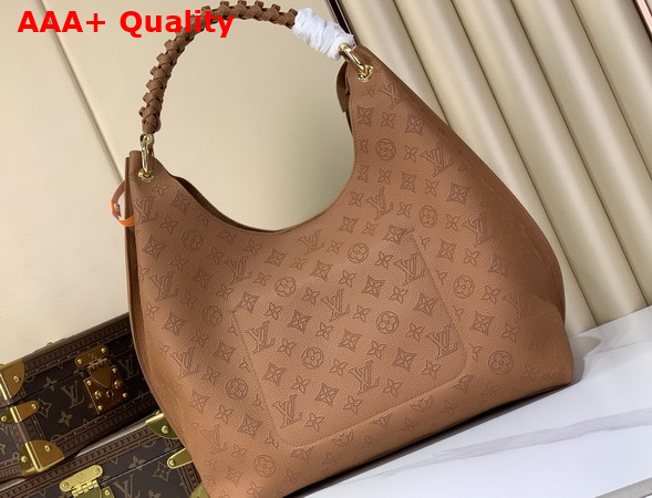 Louis Vuitton Carmel Handbag in Cognac Perforated Mahina Calfskin Leather M27446 Replica