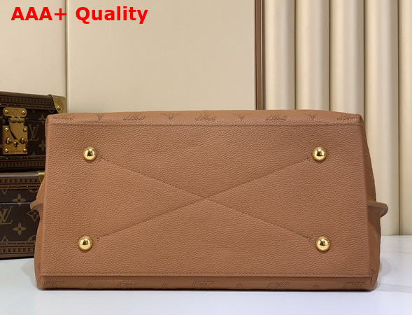 Louis Vuitton Carmel Handbag in Cognac Perforated Mahina Calfskin Leather M27446 Replica