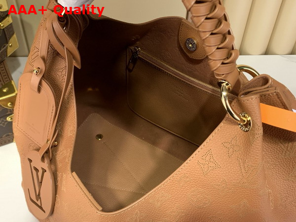 Louis Vuitton Carmel Handbag in Cognac Perforated Mahina Calfskin Leather M27446 Replica