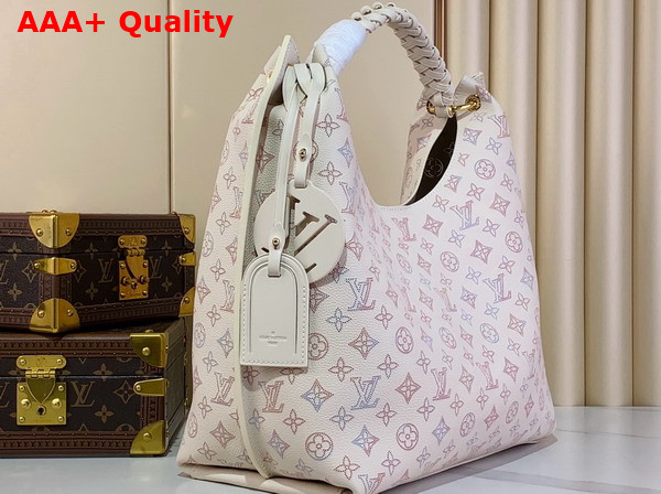 Louis Vuitton Carmel Handbag in Dream Cream Perforated Mahina Calfskin Leather M25894 Replica