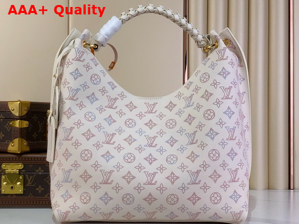 Louis Vuitton Carmel Handbag in Dream Cream Perforated Mahina Calfskin Leather M25894 Replica
