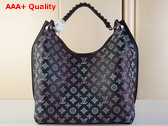Louis Vuitton Carmel Hobo Bag in Black Perforated Mahina Calf Leather M21299 Replica