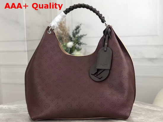 Louis Vuitton Carmel Hobo Bag in Bordeaux Mahina Perforated Calf Leather Replica