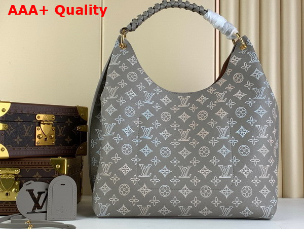 Louis Vuitton Carmel Hobo Bag in Gray Mahina Perforated Calf Leather M23396 Replica