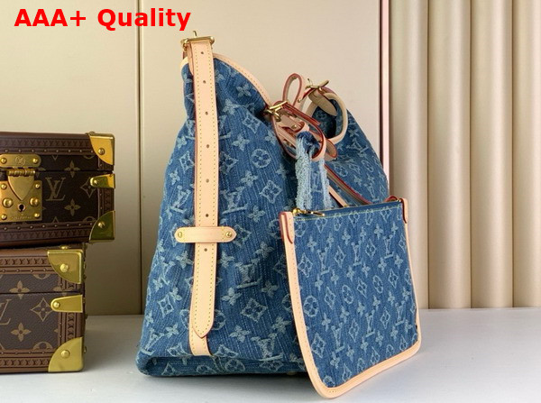 Louis Vuitton Carryall MM Handbag in Blue Monogram Denim Replica