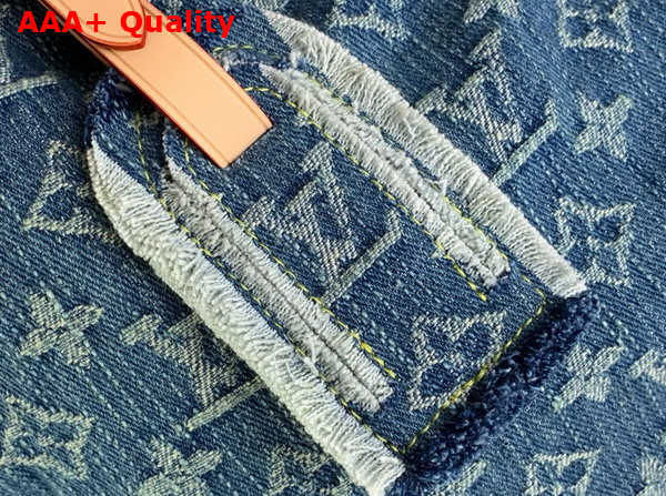 Louis Vuitton Carryall MM Handbag in Blue Monogram Denim Replica