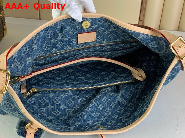 Louis Vuitton Carryall MM Handbag in Blue Monogram Denim Replica