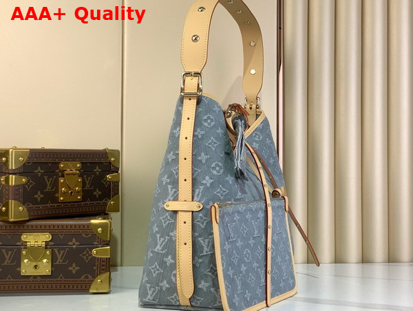 Louis Vuitton Carryall MM Washed Gray Monogram Denim M13289 Replica
