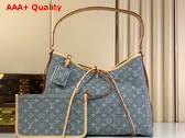 Louis Vuitton Carryall MM Washed Gray Monogram Denim M13289 Replica