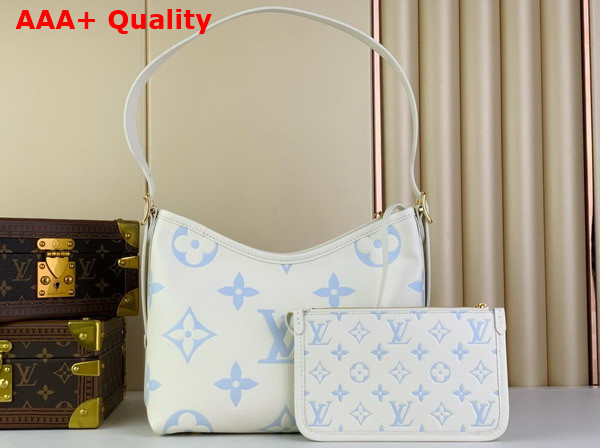 Louis Vuitton Carryall PM Bag Latte Candy Blue Bicolor Monogram Empreinte Leather Replica