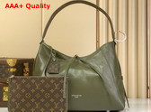 Louis Vuitton Carryall Vibe MM Dark Kaki Lamb Leather M14268 Replica