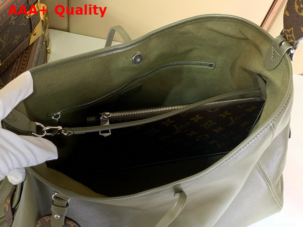 Louis Vuitton Carryall Vibe MM Dark Kaki Lamb Leather M14268 Replica