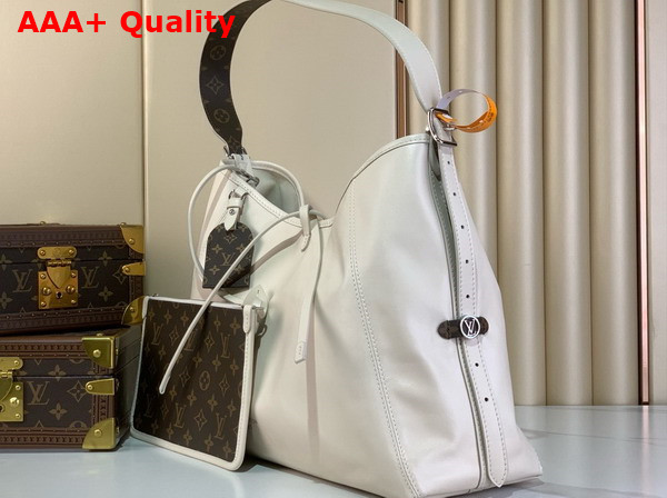 Louis Vuitton Carryall Vibe MM Handbag in Vanilla Lambskin Leather Replica