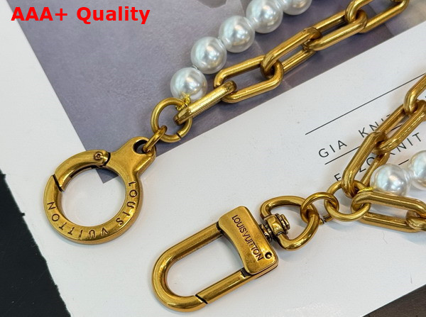 Louis Vuitton Chain Belt Pearls Bag Charm Gold M01689 Replica