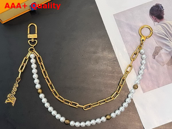 Louis Vuitton Chain Belt Pearls Bag Charm Gold M01689 Replica