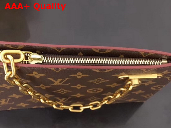 Louis Vuitton Chain Clutch in Monogram Canvas and Natural Leather M55656 Replica