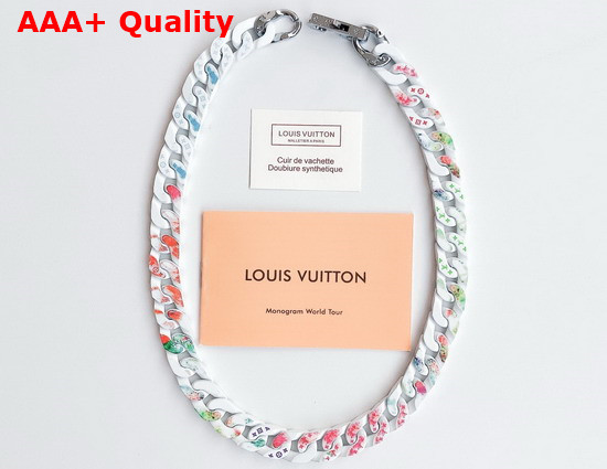 Louis Vuitton Chain Links Necklace Multicolor White and Silver Color Hardware MP2849 Replica