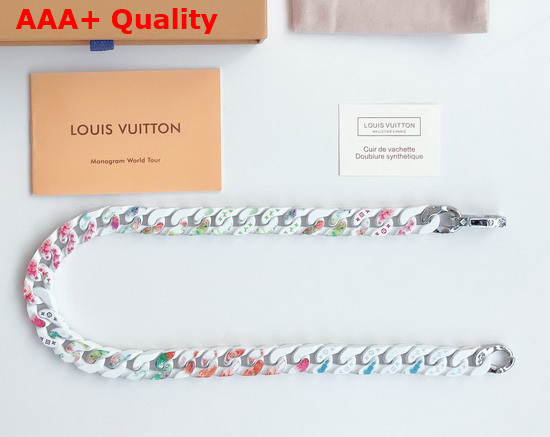 Louis Vuitton Chain Links Necklace Multicolor White and Silver Color Hardware MP2849 Replica
