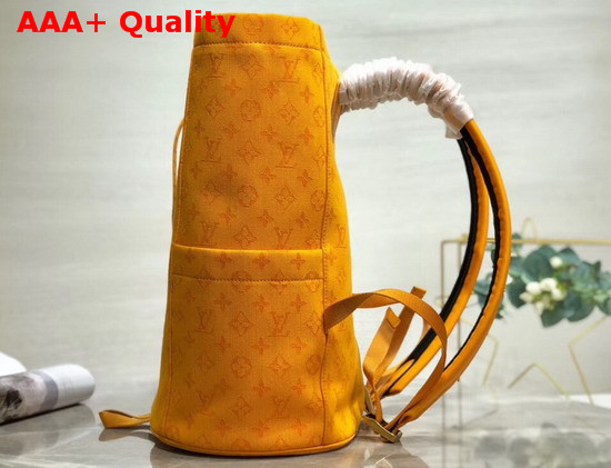 Louis Vuitton Chalk Backpack in Ochre Yellow Monogram Denim Replica