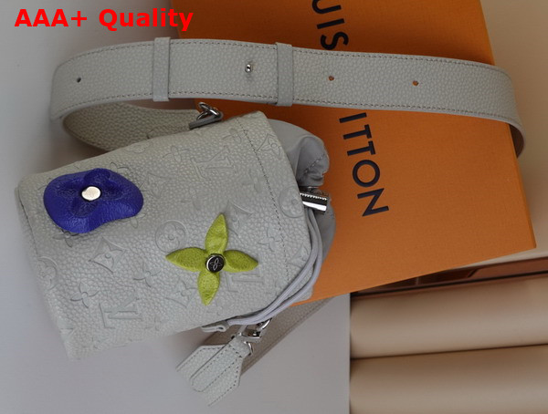Louis Vuitton Chalk Pouch Light Grey Granite Taurillon Monogram Embossed Cowhide Leather Replica