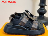 Louis Vuitton Chameleon Platform Sandal in Black Mix of Materials 1AHOAH Replica