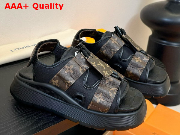 Louis Vuitton Chameleon Platform Sandal in Black Mix of Materials 1AHOAH Replica