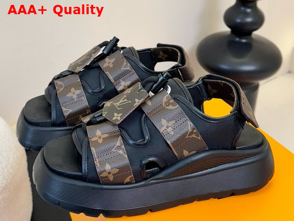 Louis Vuitton Chameleon Platform Sandal in Black Mix of Materials 1AHOAH Replica