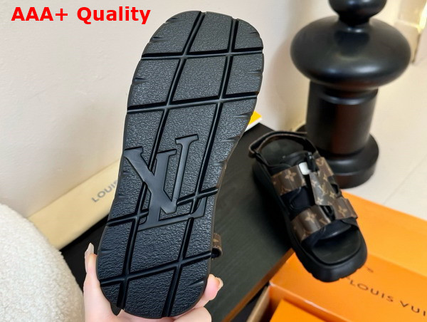 Louis Vuitton Chameleon Platform Sandal in Black Mix of Materials 1AHOAH Replica