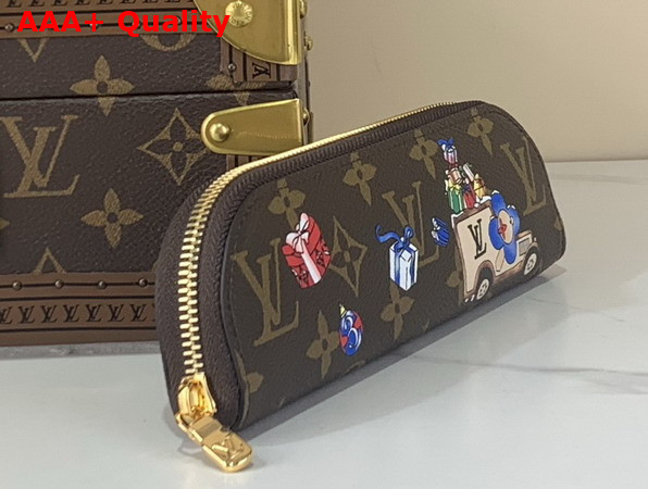 Louis Vuitton Charlotte Pencil Pouch in Brown Monogram Coated Canvas Holiday Joy GI1474 Replica