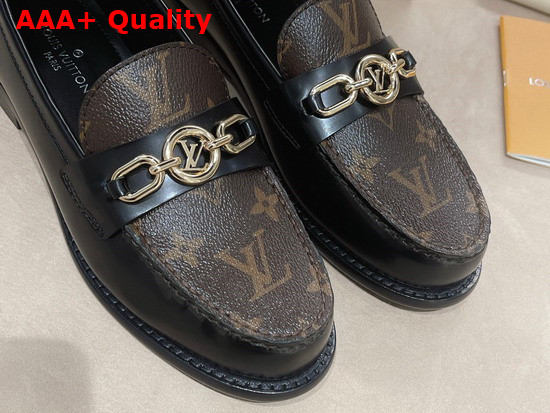 Louis Vuitton Chess Flat Loafer Cacao Brown Glazed Calf Leather and Patent Monogram Canvas 1A9S2N Replica