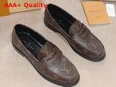 Louis Vuitton Chess Flat Loafer Cacao Brown Patent Monogram Canvas 1A8VL6 Replica