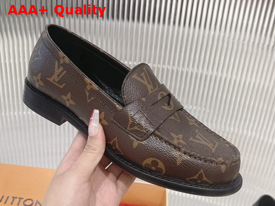 Louis Vuitton Chess Flat Loafer Cacao Brown Patent Monogram Canvas 1A8VL6 Replica