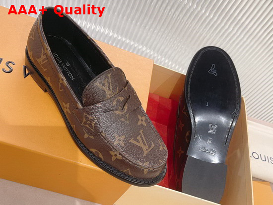 Louis Vuitton Chess Flat Loafer Cacao Brown Patent Monogram Canvas 1A8VL6 Replica