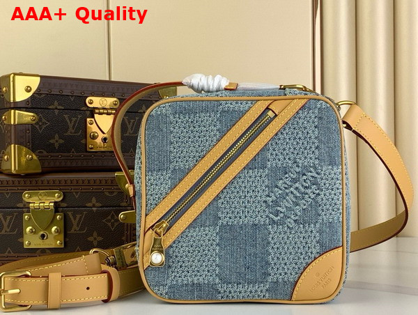 Louis Vuitton Chess Messenger Bag in Blue Damier Denim 3D Cotton Canvas N40706 Replica