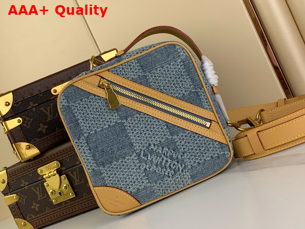Louis Vuitton Chess Messenger Bag in Blue Damier Denim 3D Cotton Canvas N40706 Replica