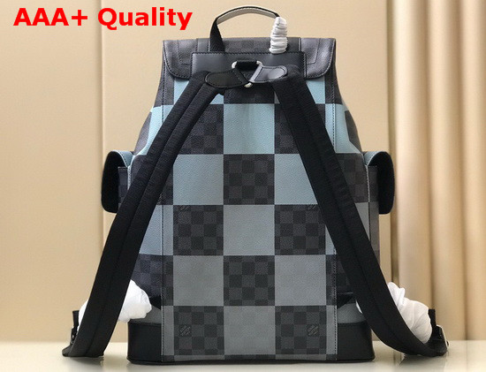 Louis Vuitton Christopher Backpack White Damier Graphite Giant Coated Canvas Black Cowhide Leather Trim N40400 Replica