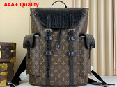 Louis Vuitton Christopher Backpack in Monogram Canvas and Crocodile Mat Replica