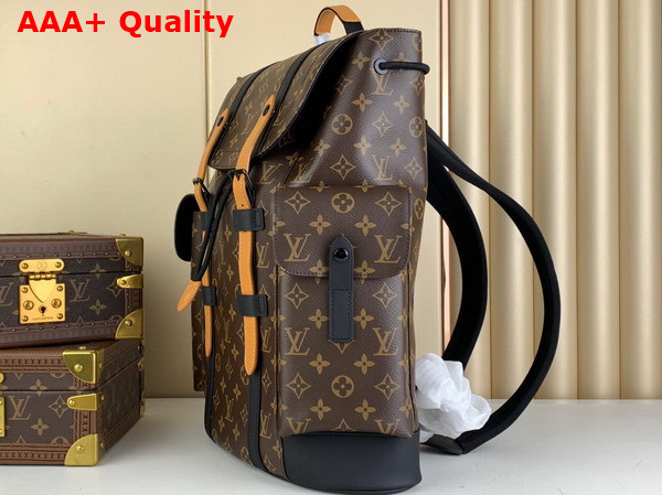 Louis Vuitton Christopher Backpack in Monogram Macassar Coated Canvas and Natural Cowhide Leather Replica